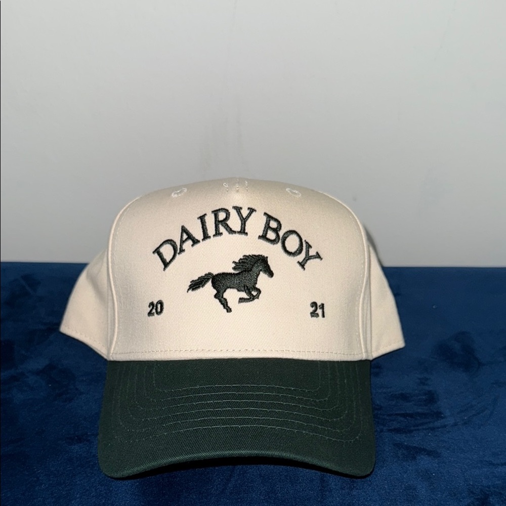 Dairy Boy Cream and Green Cap